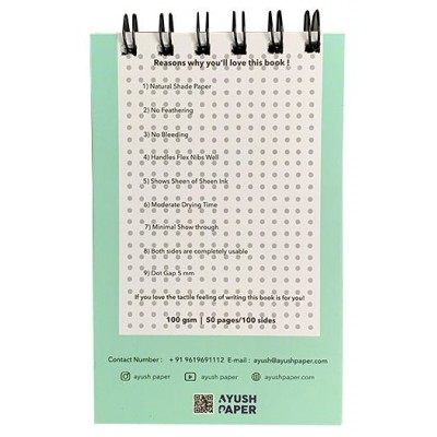 Ayush Paper Pocket Size Spiral Bound Notebook, Dotted