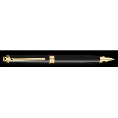 Caran d'Ache Leman Ballpoint, Ebony Black Lacquered, Gold Plated