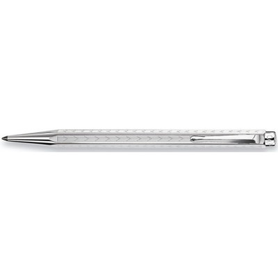 Caran d'Ache Ecridor Ballpoint, Chevron, Silver Plated/Rhodium Coated