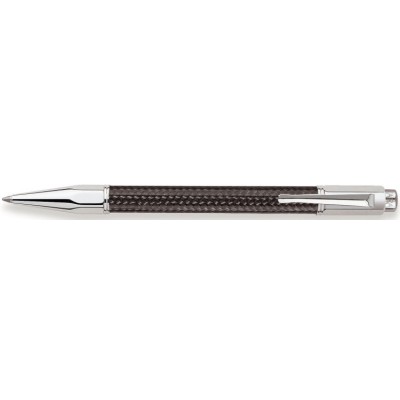 Caran d'Ache Varius Ballpoint, Carbon 3000, Silver Plated/Rhodium Coated, Carbon Fibre