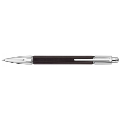 Caran d'Ache Varius Pencil, Ebony Wood, Silver Plated/Rhodium Coated