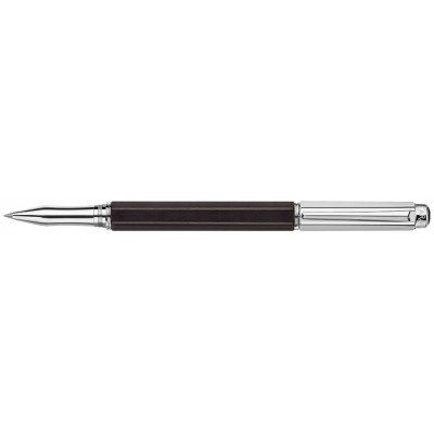 Caran d'Ache Varius Rollerball, Ebony Wood, Silver Plated/Rhodium Coated