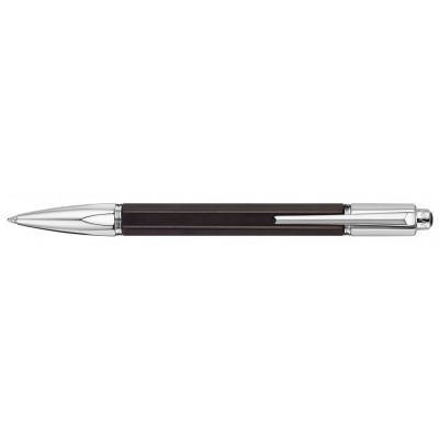 Caran d'Ache Varius Ballpoint, Ebony Wood, Silver Plated/Rhodium Coated