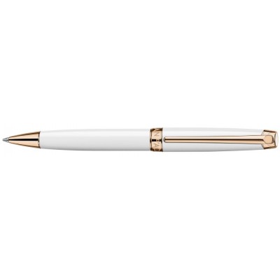 Caran d'Ache Leman Ballpoint, White Rose Gold Plated