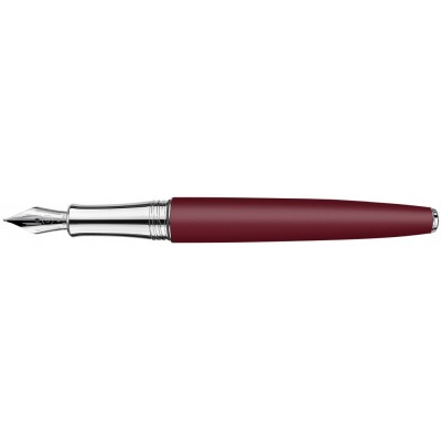 Caran d'Ache Leman Fountain Pen, Bordeaux Matte Lacquered, Silver Plated/Rhodium Coated