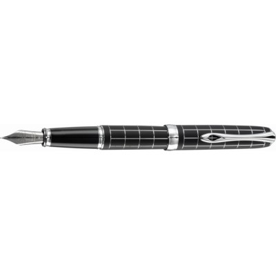 Diplomat A Plus Fountain Pen, Rhombus Guilloche Lapis Black