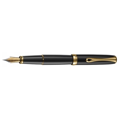 Diplomat A2 Fountain Pen, Black Lacquer and Gold