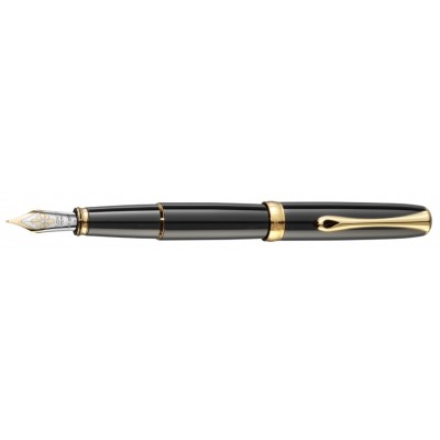 Diplomat A2 Fountain Pen, Black Lacquer and Gold