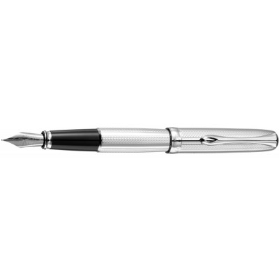 Diplomat A2 Fountain Pen, Guilloche Chrome Stripes