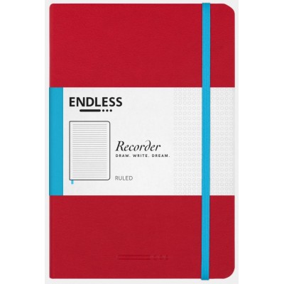 Endless Recorder Notebook, Crimson Sky, Ruled