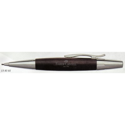 Faber-Castell Design E-Motion Pencil, Chrome and Pearwood, Black