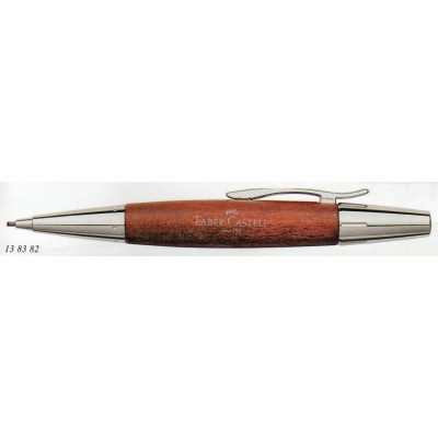 Faber-Castell Design E-Motion Pencil, Chrome and Pearwood, Brown