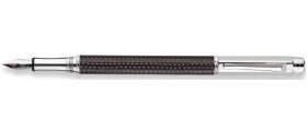 Caran d'Ache Varius Fountain Pen, Carbon 3000, Silver Plated/Rhodium Coated, Carbon Fibre