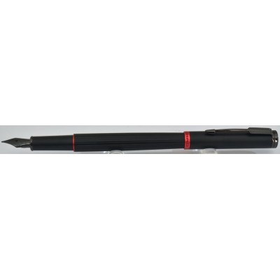 Jinhao No. 88 Fountain Pen, Satin Black/Red Trim