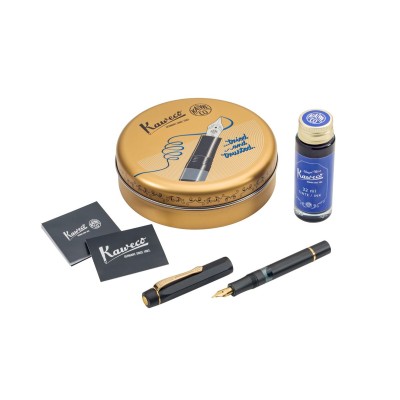 Kaweco Sport Piston Filler Fountain Pen, Black AL, Starter Set