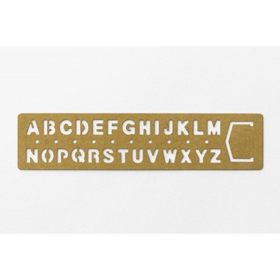 Traveler's Company (Midori) Brass Bookmark Stencil, Alphabet