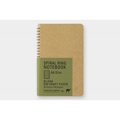 Traveler's Company (Midori) Spiral Ring Notebook, A6, DW Kraft Paper