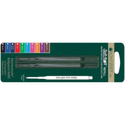 Monteverde Ballpoint Refill for Sheaffer and Sailor Ballpoint Pens, per pack of 2