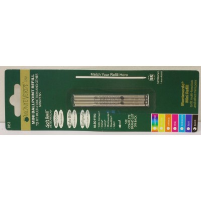 Monteverde D-1 Ballpoint Refill for Small Pens and Multipens, Superbroad, per pack of 4