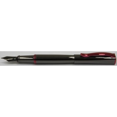 Monteverde Impressa Fountain Pen, Gunmetal with Red Trim