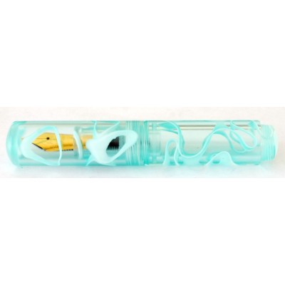 Moonman Wancai Fountain Pen, Turquoise Swirl Demonstrator