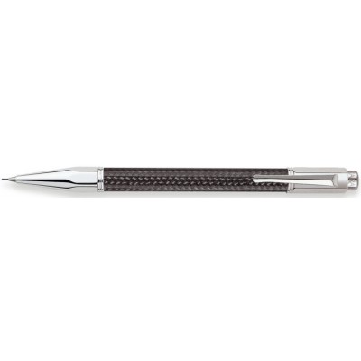 Caran d'Ache Varius Pencil, Carbon 3000, Silver Plated/Rhodium Coated, Carbon Fibre