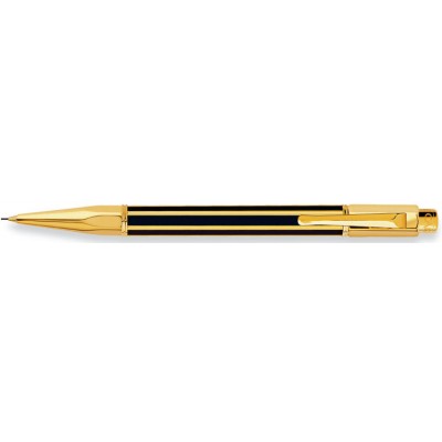 Caran d'Ache Varius Pencil, Chinablack, Gold Plated, Black Lacquer