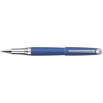 Caran d'Ache Leman Rollerball, Blue Night Matte Lacquered, Silver Plated/Rhodium Coated