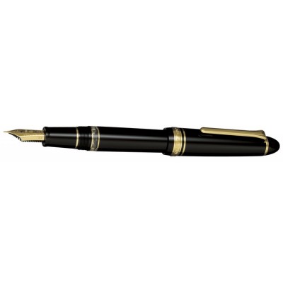 Sailor 1911 Classic REALO Piston Filled Fountain Pen, Black with Gold Accents