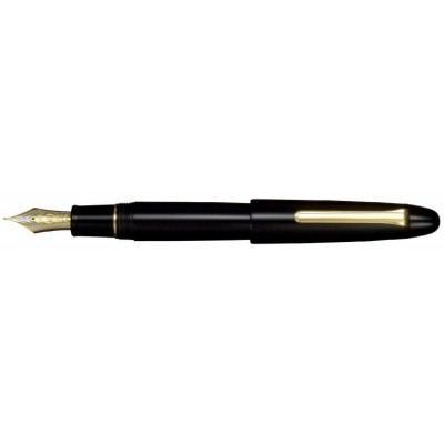 Sailor King of Pens Ebonite Naginata Togi Fountain Pen, Black with Gold Accents