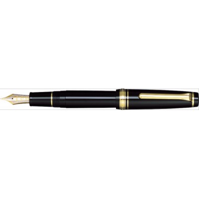 Sailor Professional Gear Fountain Pen, Black with Gold Accents