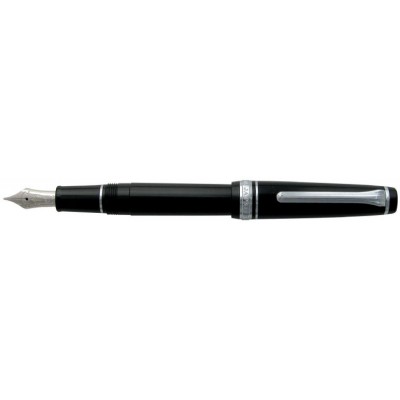 Sailor Professional Gear Slim (Sapporo) Fountain Pen, Black with Silver Accents