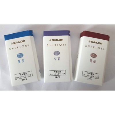 Sailor Shikiori Ink Cartridges, per pack of 3