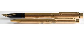 SH1887 Targa by Sheaffer No. 1009 Fine Barleycord Fountain Pen and Ballpoint Set, boxed.  (Soft Medium)