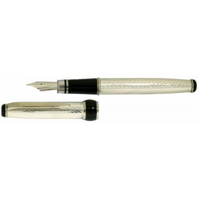 Via Roma Sterling Silver Fountain Pen, Barleycorn