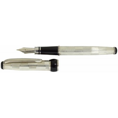 Via Roma Sterling Silver Fountain Pen, Geometric