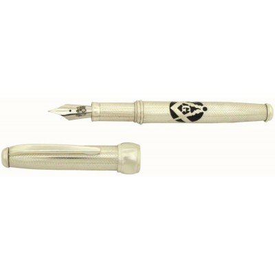 Via Roma Sterling Silver Fountain Pen, Masonic