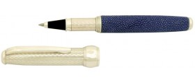 Via Roma Sterling Silver Rollerball, Blue Stingray