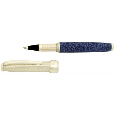 Via Roma Sterling Silver Rollerball, Blue Stingray