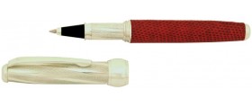 Via Roma Sterling Silver Rollerball, Red Lizard