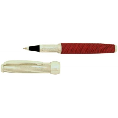 Via Roma Sterling Silver Rollerball, Red Lizard