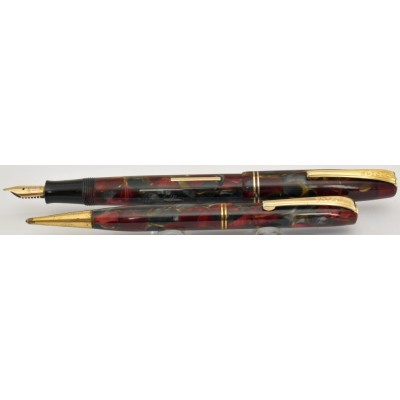 BU144 Burnham Fountain Pen and Pencil Set, boxed. (Soft Medium)