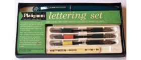 ME259 Platignum Silverline Lettering Set, boxed.