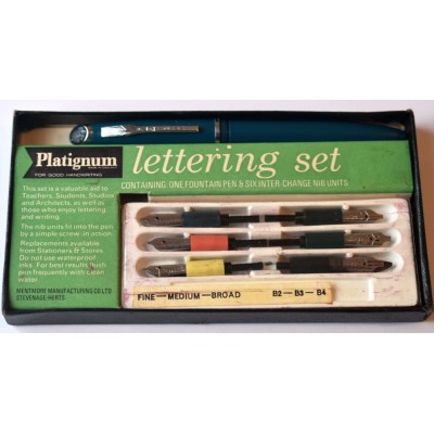 ME259 Platignum Silverline Lettering Set, boxed.