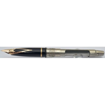 SH1867 Targa by Sheaffer No. 1005 Fluted Gold Plate Fountain Pen and Pencil Set, boxed.  (Soft Medium)