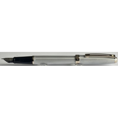 SH1883 Sheaffer Prelude No. 370 Satin Chrome, boxed.  (Medium)