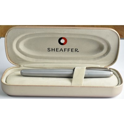 SH1883 Sheaffer Prelude No. 370 Satin Chrome, boxed.  (Medium)