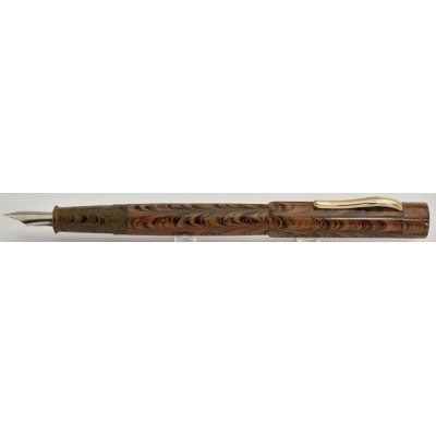 VN015 Varuna Rajan Cartridge/Converter/Eyedropper Fountain Pen, Brown Ripple  (Kanwrite Flexi Nib - Semi-Flexible Fine)